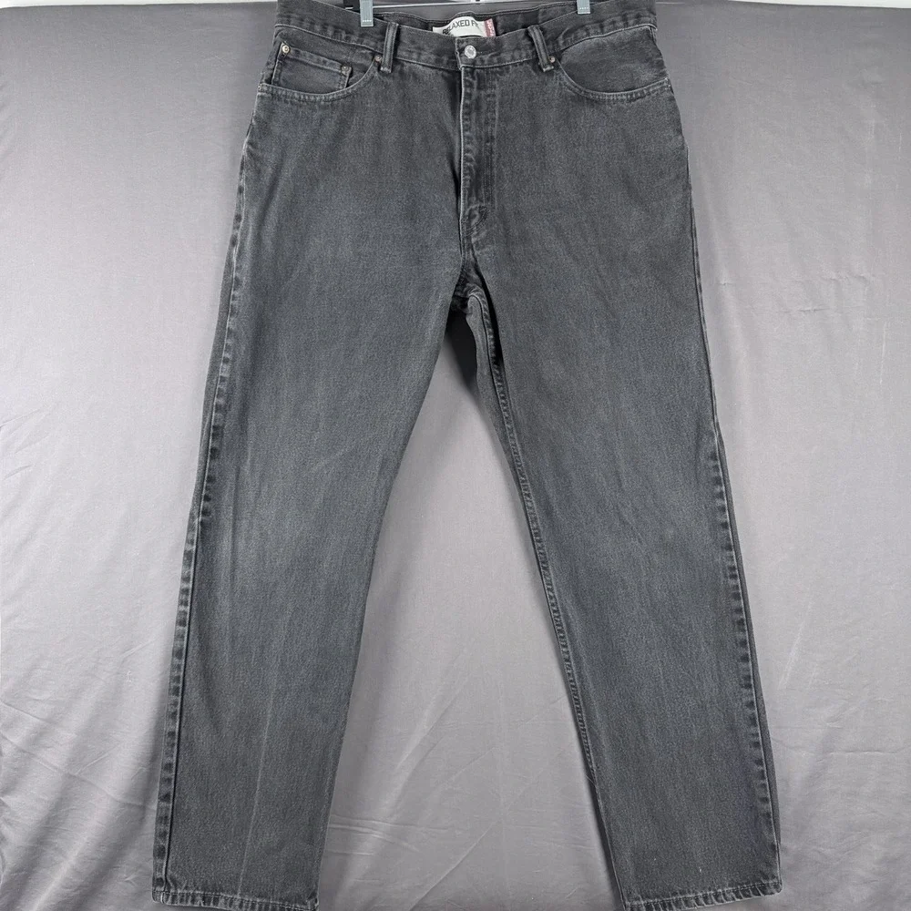 Levi's 550 Gray Denim Relaxed Fit Jeans, Medium Wash, Straight, 5-Pocket Design